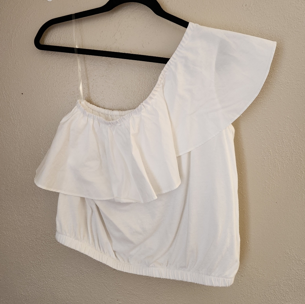 White Flowy Off The Shoulder Top DONATING SOON